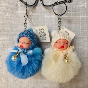 Babydoll purse/ key accessories- NEW - 2pc